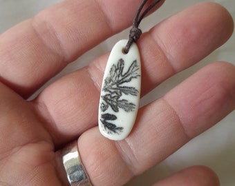 Valentine's day, Porcelain pendant, botanical jewellery, boho wedding, nature jewellery