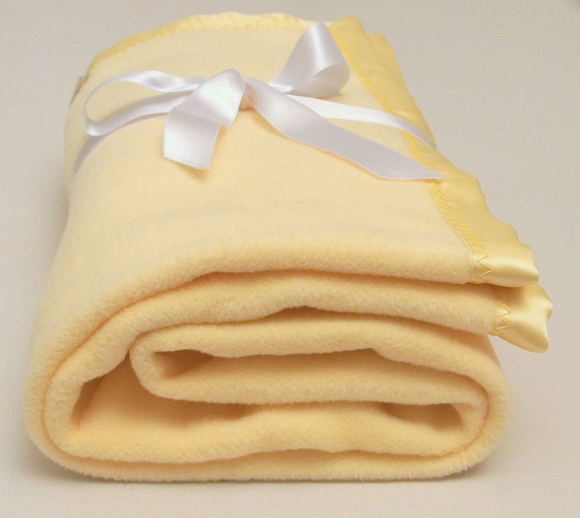 Yellow Baby Blanket Cotton Fleece Baby Blanket Soft Baby Etsy