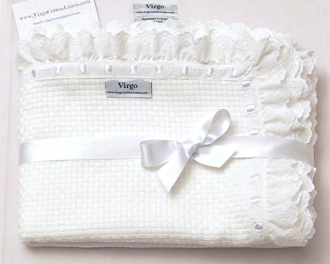 Custom Christening Blanket Baptism Baby Blanket Toddler White Etsy