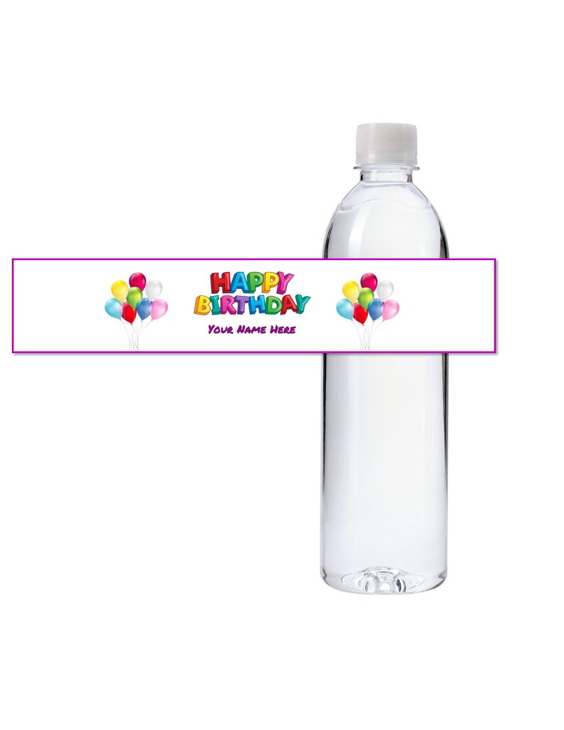 Happy Birthday Water Bottle Labels Printable Water Bottle | Etsy