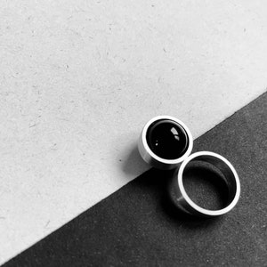 ATMA * Circles & Spheres * Black Onyx ring amulet