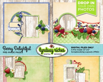 Scrapbook Pages | Berry Delightful | Printable | Quick Pages