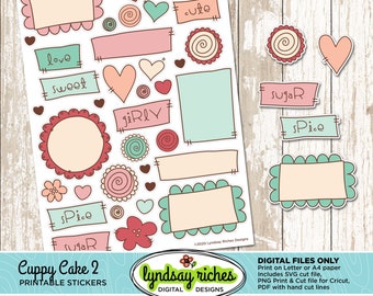 Printable Stickers | Cuppy Cake 2 | Printable | Paper Craft