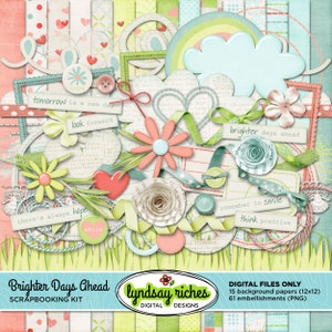 Digital Scrapbooking Kit Brighter Days Ahead Printable Paper Craft image 1