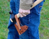 Leather Sheath for Cold Steel Tomahawk Series (Trail Hawk, Pipe Hawk, Rifleman s Hawk and Hudson Bay Camp Axe Models) Brown and Black