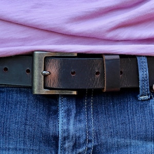 Handmade 1 1/4 Leather Belt 5 Colors brown, Tan, Blue, Grey or Black - Etsy