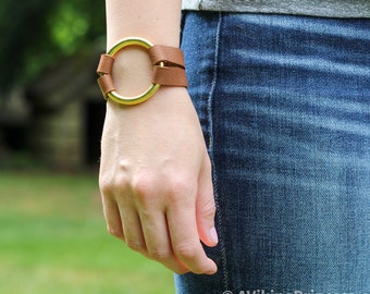 Essential Leather and Brass Bracelet - Brown, Tan or Black