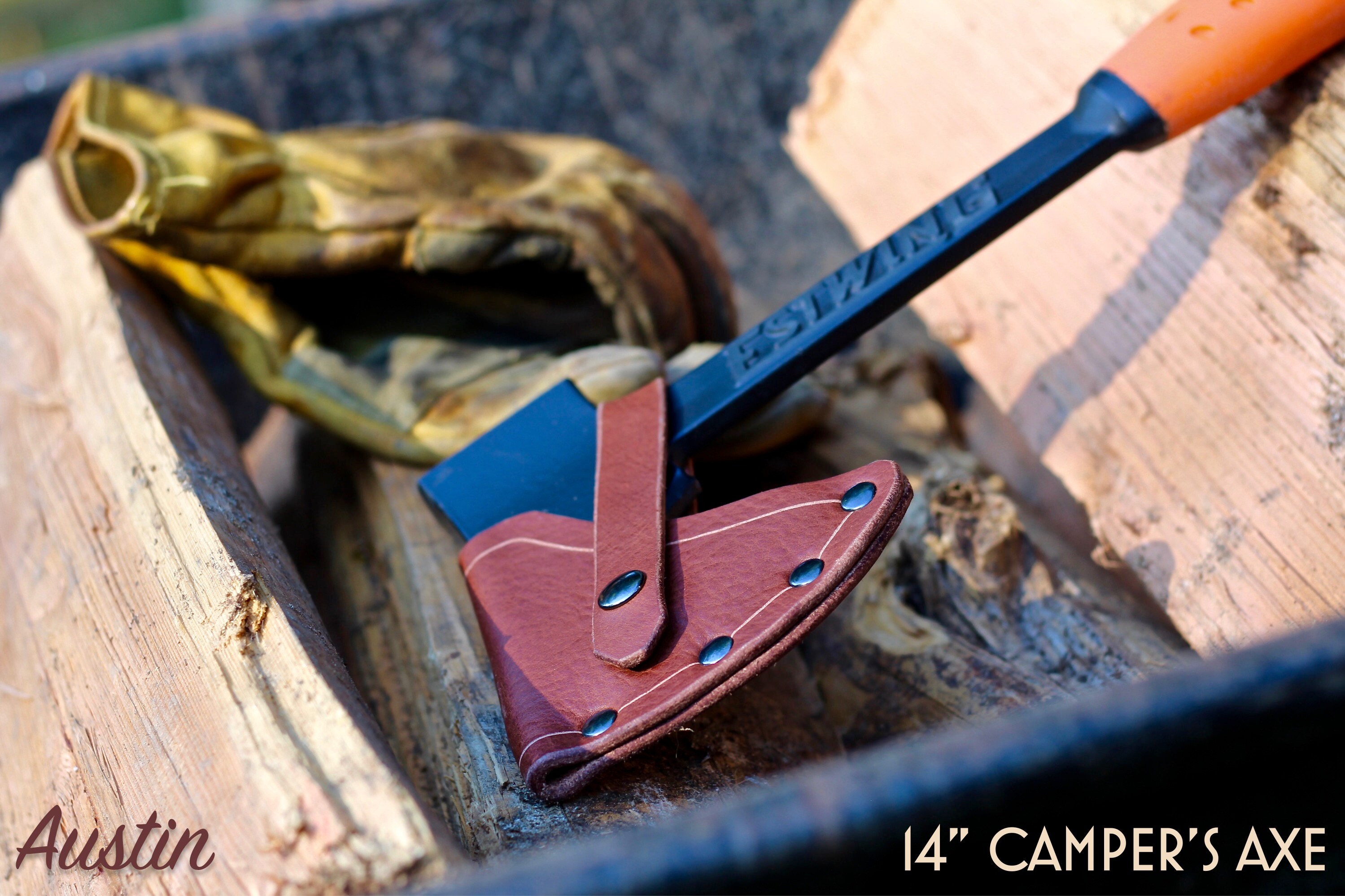 Leather Axe Sheath for Estwing Camping and Sportsman's Axe Series (for