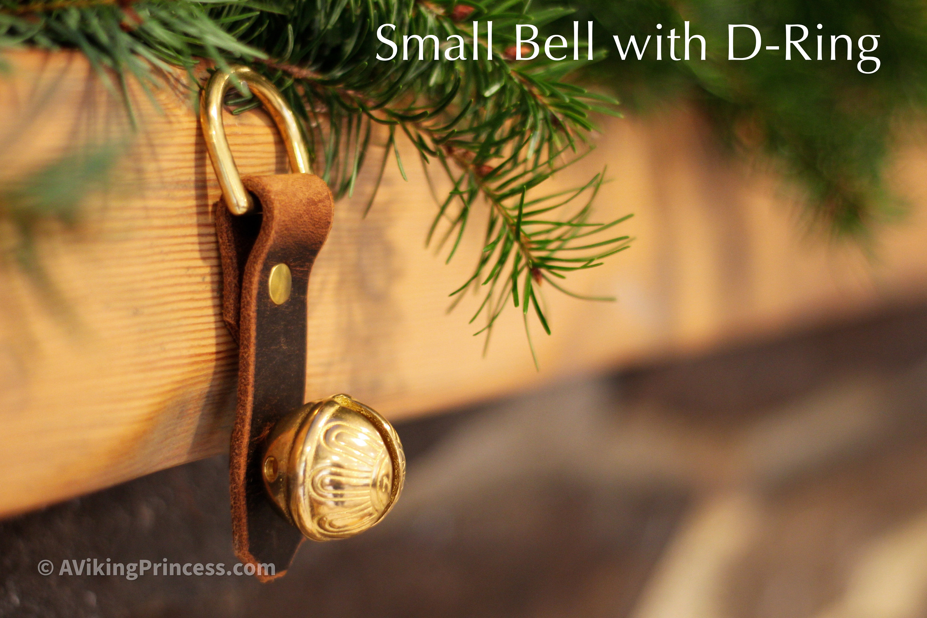 Brass Sleigh Bells - D Ring, Scissor Clip or Door Hanger - Large