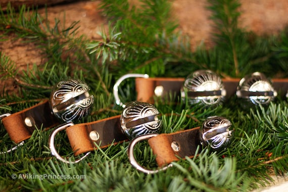 Silver Sleigh Bells - D Ring, Scissor Clip or Door Hanger - Large, Medium, Small or Triple