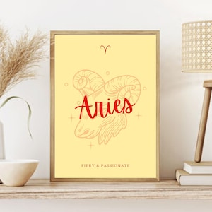 Aries Astrology Zodiac Art Print Digital