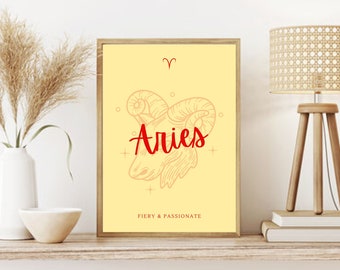 Aries Astrology Zodiac Art Print Digital