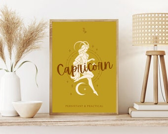 Capricorn Astrology Zodiac Art Print Digital