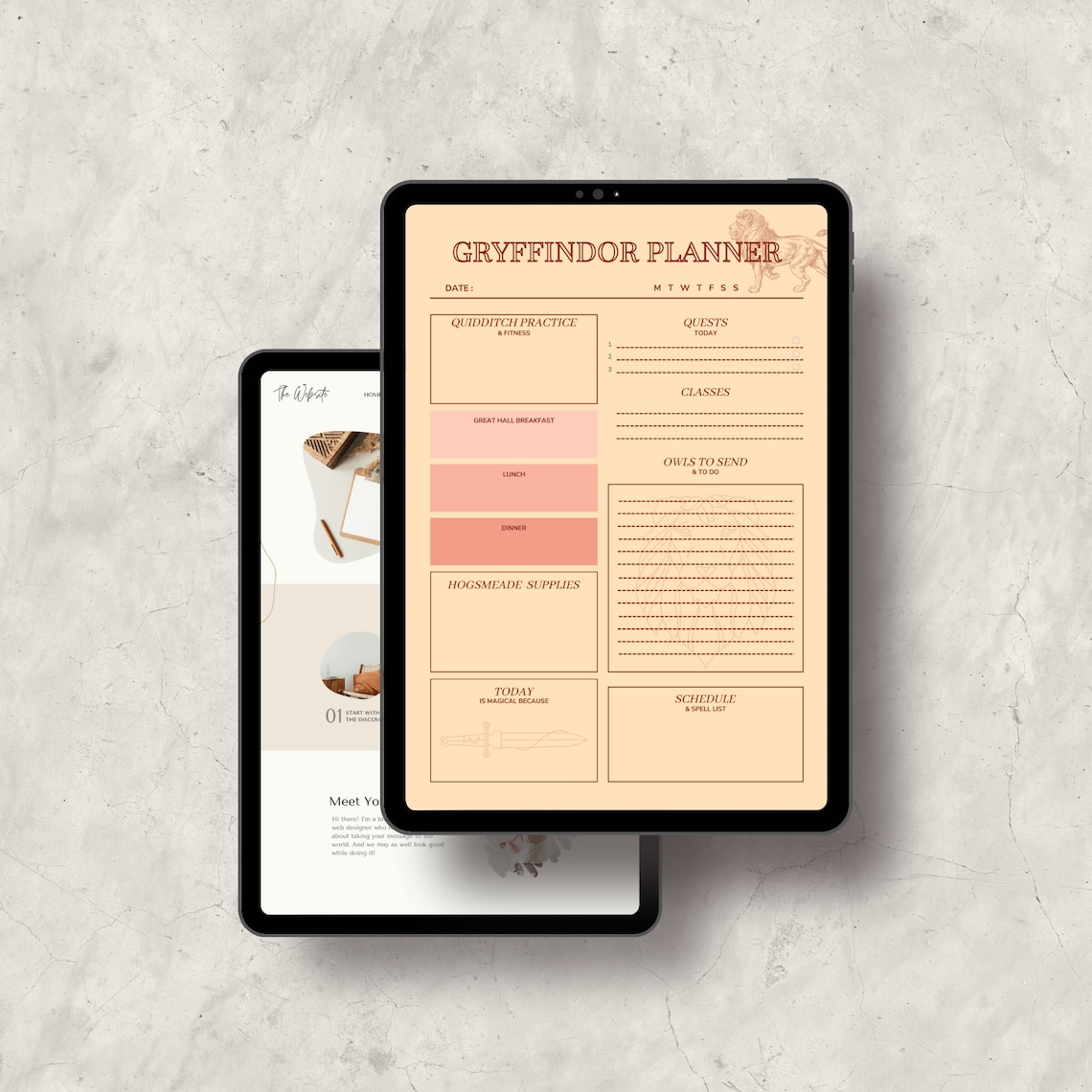 Gryffindor Digital Daily Planner, Printable Planner Pdf - Etsy