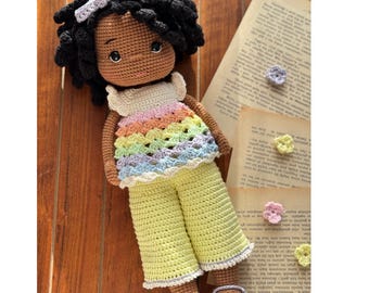 Crochet Curly hair doll with outfits