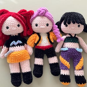Velvet K-Pop Girls Crochet Pattern – Cute Pop Idol Doll, Soft Plush Amigurumi Tutorial, DIY Velvet Doll Pattern