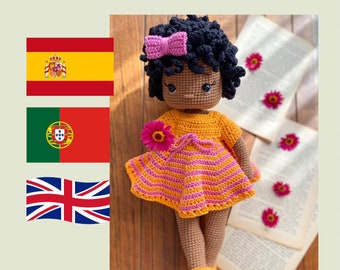 Modèle de poupée Nora amigurumi (Español,Português,Anglais)