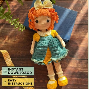 Crochet Amigurumi Doll Pattern Handmade Toy Pattern PDF Instant Download DIY Doll Kids Toys Crochet Doll Gift for Kids