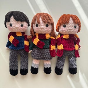 Wizard School Crochet Doll Pattern – Magic Student Trio Amigurumi PDF