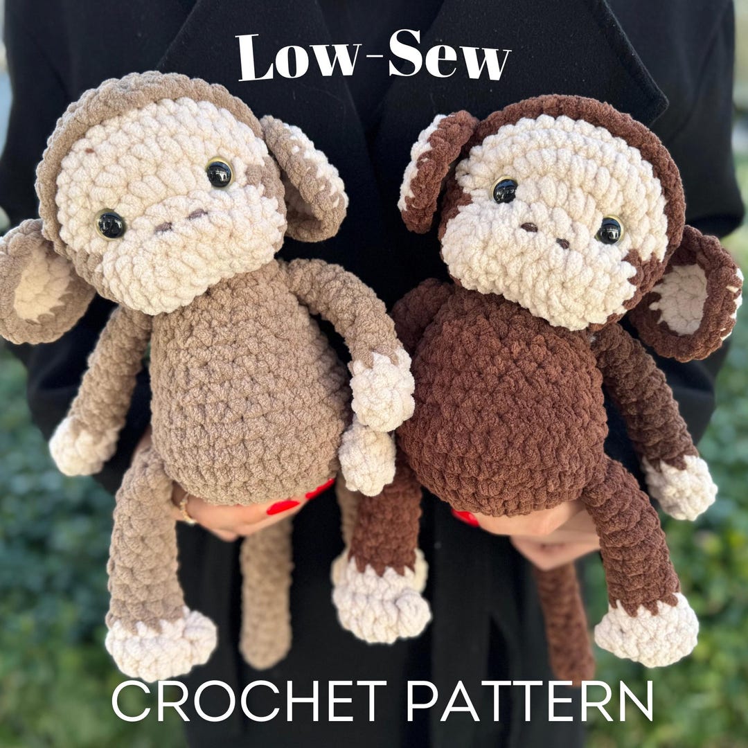 Easy Monkey Crochet Pattern Cuddly Animal Amigurumi Pattern - Etsy