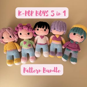 Kit de ganchillo K-Pop para chicos: muñeco amigurumi de terciopelo sin coser (PDF)