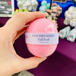 Unicorn Kisses Bath Bomb - Fruity Bath Bomb - Unicorn Bath Bomb - Hot Pink Bath Bomb - Handmade Bath Bombs for Kids - Bath Fizzies for Kids