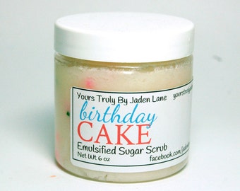 Birthday Cake Foaming Sugar Scrub - Rainbow Scrub - Whipped Soap Scrub