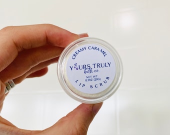 Exfoliante de labios de caramelo cremoso - Exfoliante de labios de azúcar - Exfoliante de labios de caramelo - Bálsamo labial exfoliante - Exfoliante labial - Labios secos - Labios oscuros -