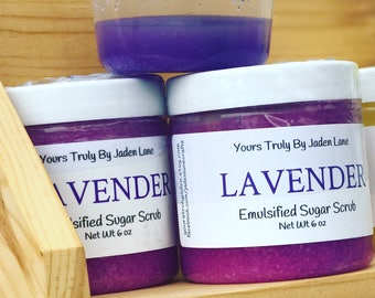 Lavender Foaming Sugar Scrub - Lavender Sugar Scrub - Purple Scrub