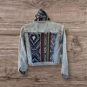 Jean Jacket, Boho Jean Jacket,  Embellished Jean Jacket, One of a kind Jacket, Ethnic Textiles Jean Jacket