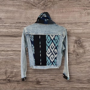 Jean Jacket, Boho Jean Jacket,  Embellished Jean Jacket, One of a kind Jacket, Ethnic Textiles Jean Jacket