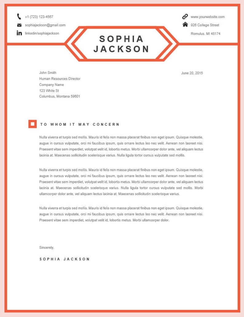 Modern Resume CV Template Resume Template Resume Design Cover Letter ...