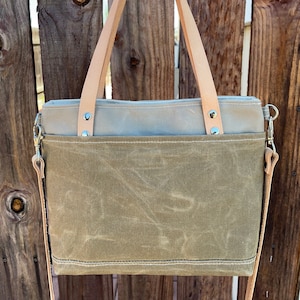 Tiny waxed crossbody bag with vegetable tan straps image 2