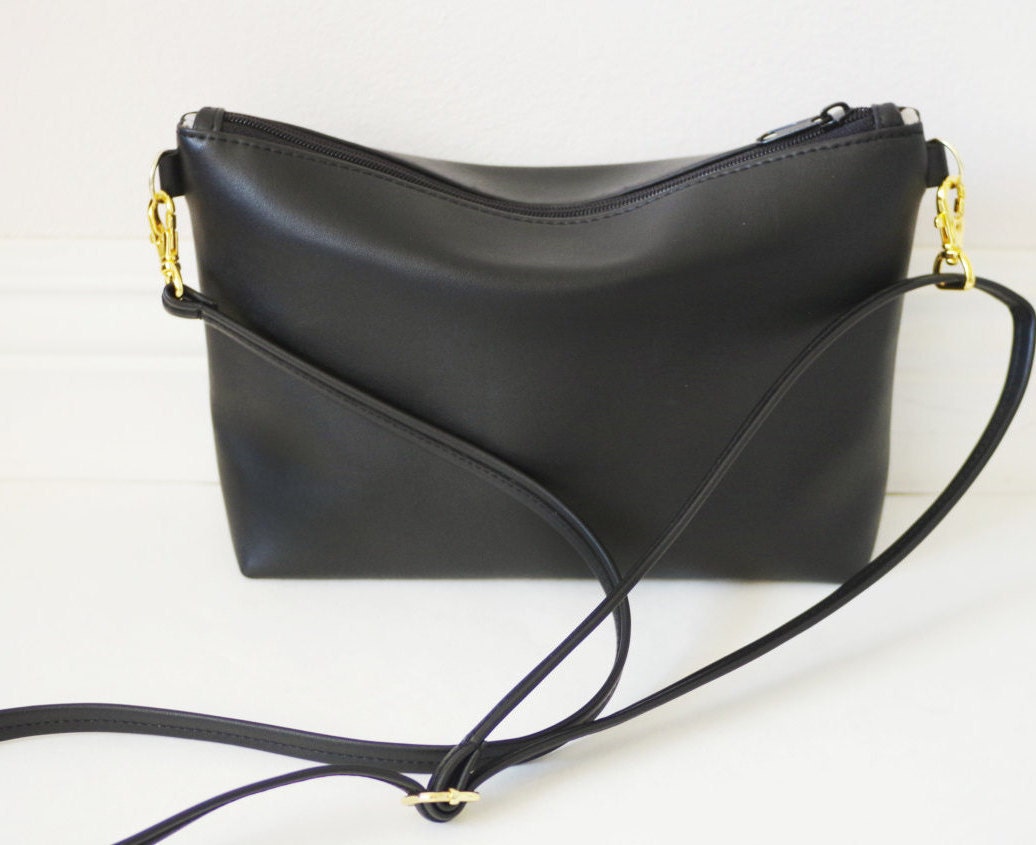 Black Crossbody Bag With Silver Hardware