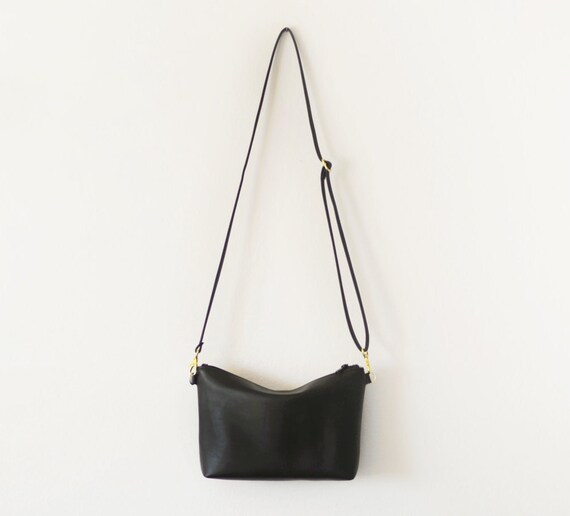 black leather purse strap gold hardware