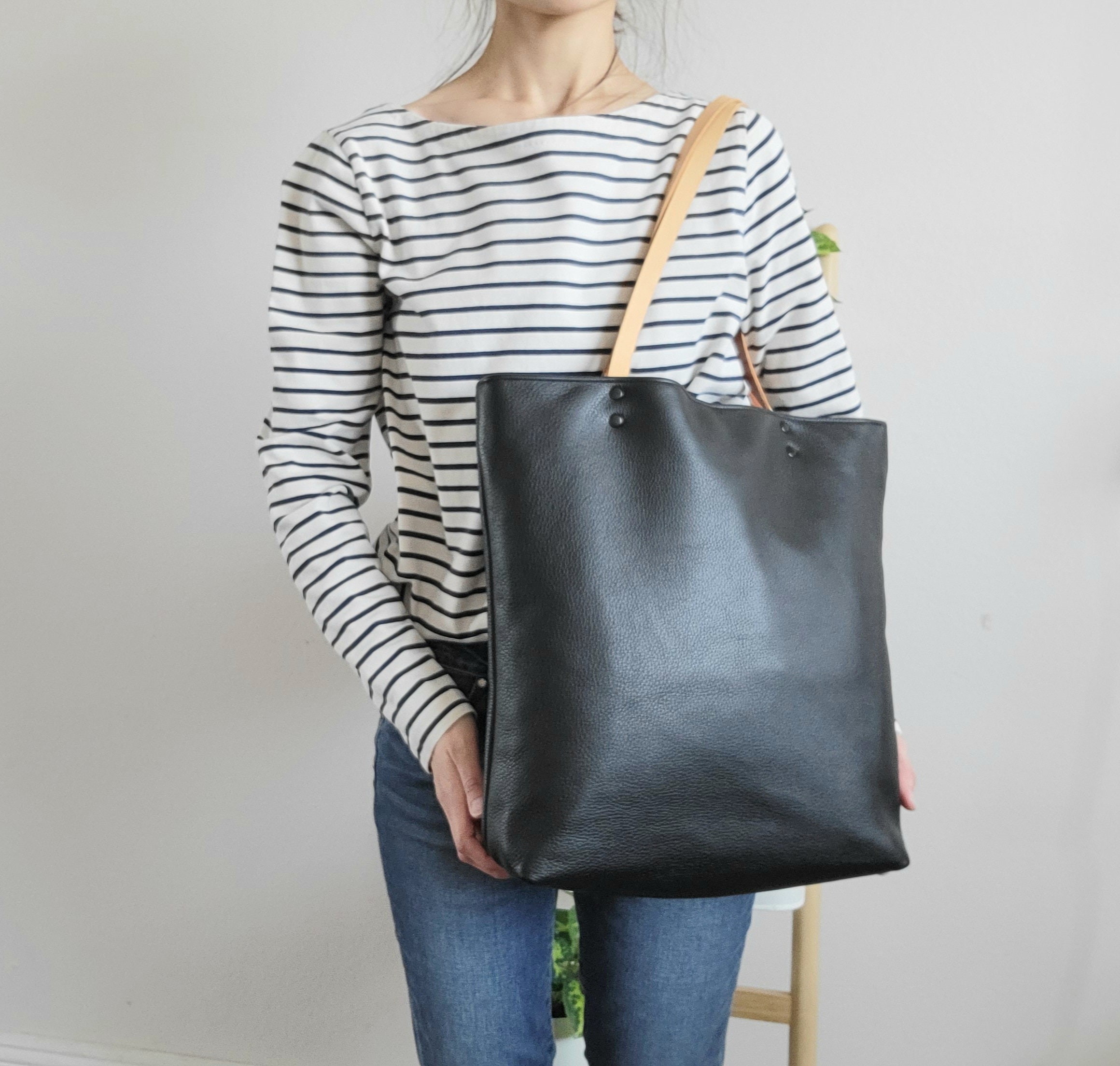 soft leather tote bag