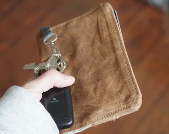 Waxed canvas passport holder