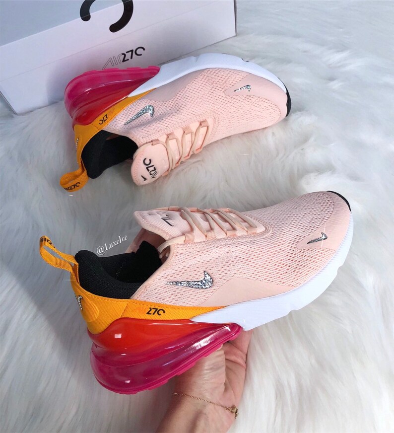 Swarovski Women's Nike Air Max 270 customized with SWAROVSKI® Xirius Rose Cut Crystals. Swarovski Women's Nike Air Max 270 customized with SWAROVSKI® Xirius Rose Cut Crystals.