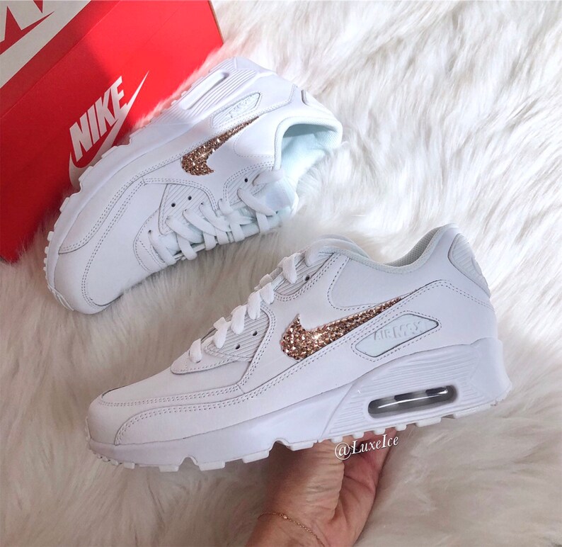 women's nike air max 90 rose gold with swarovski crystals women's nike air max 90 rose gold with swarovski crystals
