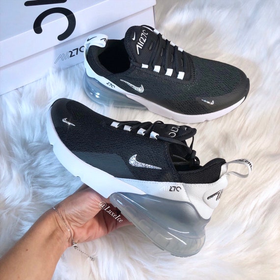 Swarovski Nike Air Max 270 BlackWhitePure Platinum | Etsy Swarovski Nike Air Max 270 customized with SWAROVSKI® Xirius