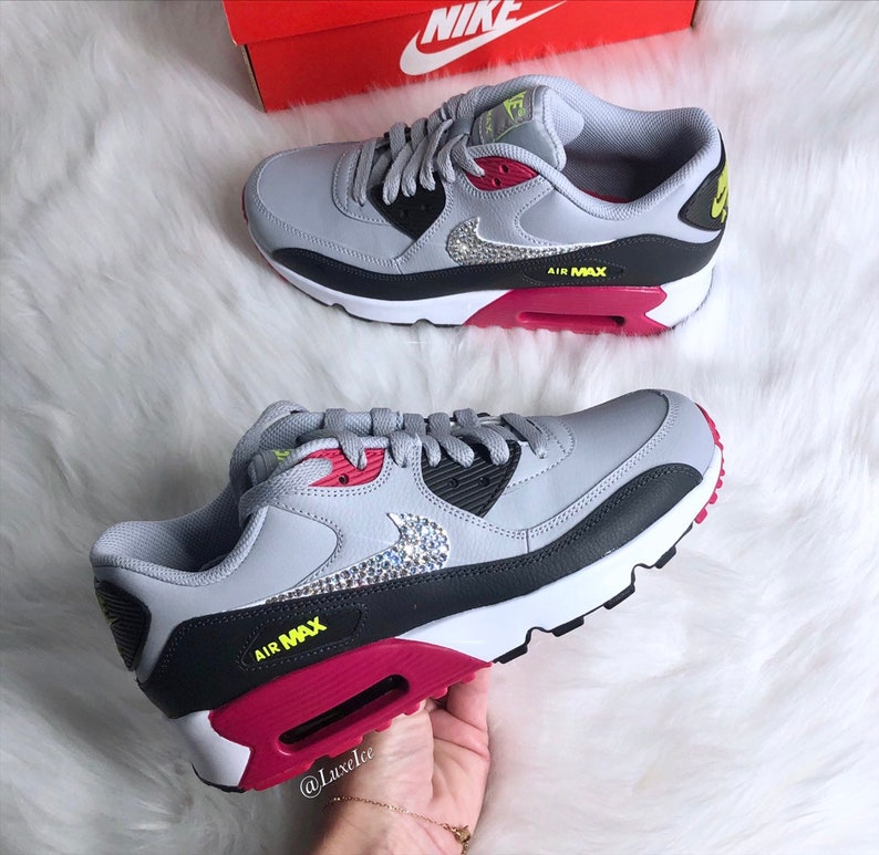 Womens Nike Air Max 90 Ultra White Custom Bling Crystal Womens Nike Air Max 90 Ultra White Custom Bling Crystal