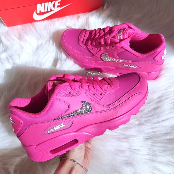 Swarovski Nike Air Max 90 Laser Fuchsia Made with SWAROVSKI® Crystals. Swarovski Nike Air Max 90 Laser Fuchsia Made with SWAROVSKI® Crystals.