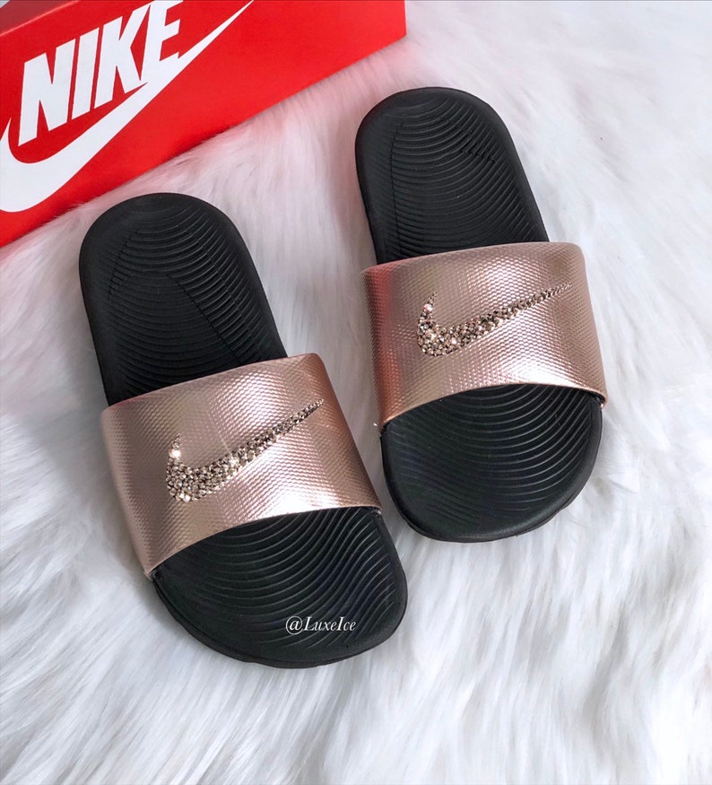 black and gold nike sandals