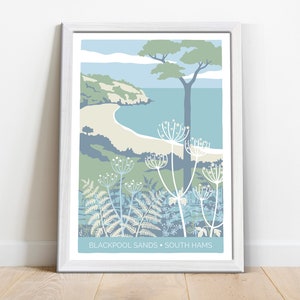 Blackpool Sands beach in the South Hams, Devon coastal themed art print image 1