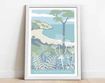 Blackpool Sands beach in the South Hams, Devon - coastal themed art print