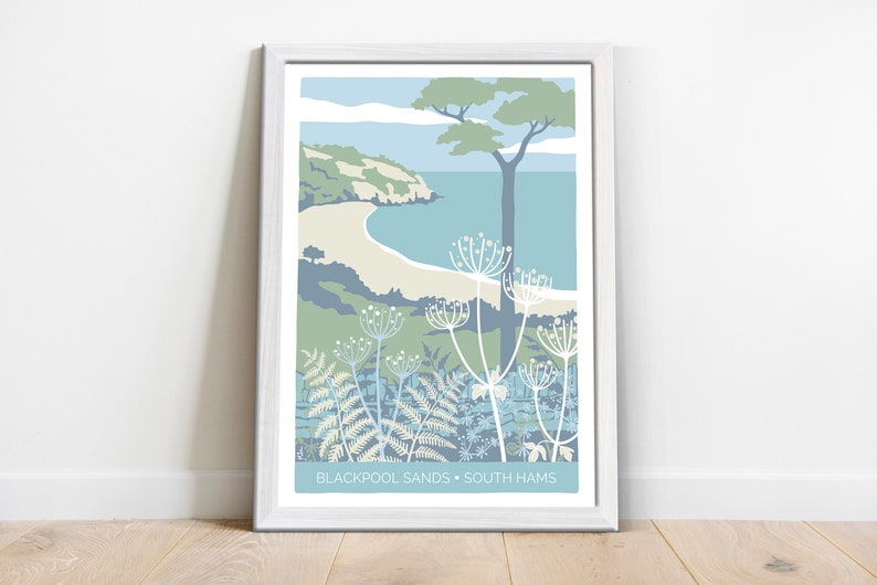 Blackpool Sands beach in the South Hams, Devon coastal themed art print image 1