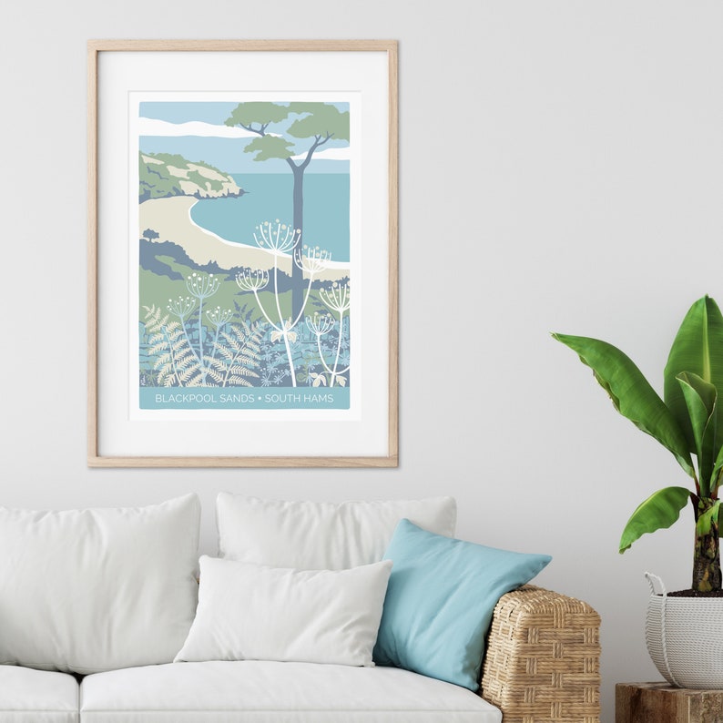 Blackpool Sands beach in the South Hams, Devon coastal themed art print image 4