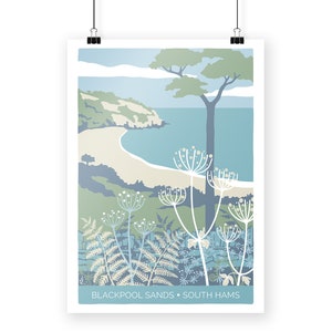 Blackpool Sands beach in the South Hams, Devon coastal themed art print image 3