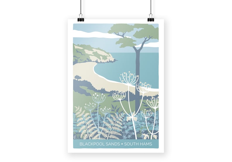 Blackpool Sands beach in the South Hams, Devon coastal themed art print image 3