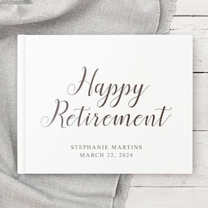 Retirement Book for Retirement Party, Congratulations on Retirement Leaving Photo Album Guest Book with Foil